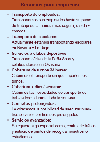 Autocares María José textos servicios para empresas